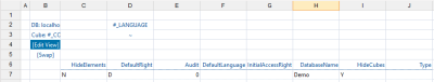 Configuration cube spreadsheet